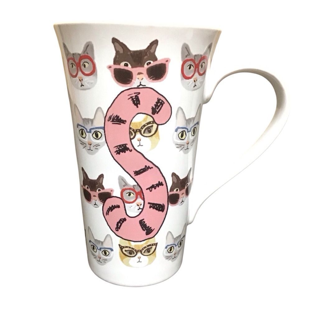 Coventry Hipster Cats Porcelain Tall Coffee Mug‎